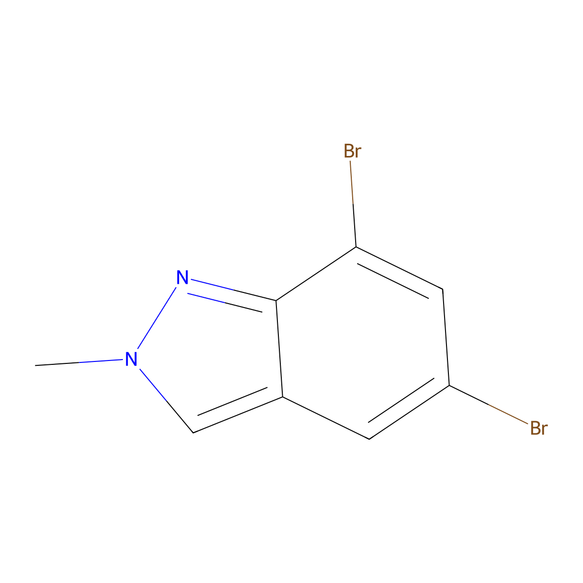 5,7-Dibromo-2-methyl-2H-indazole molecular structure, CAS 1644115-98-9