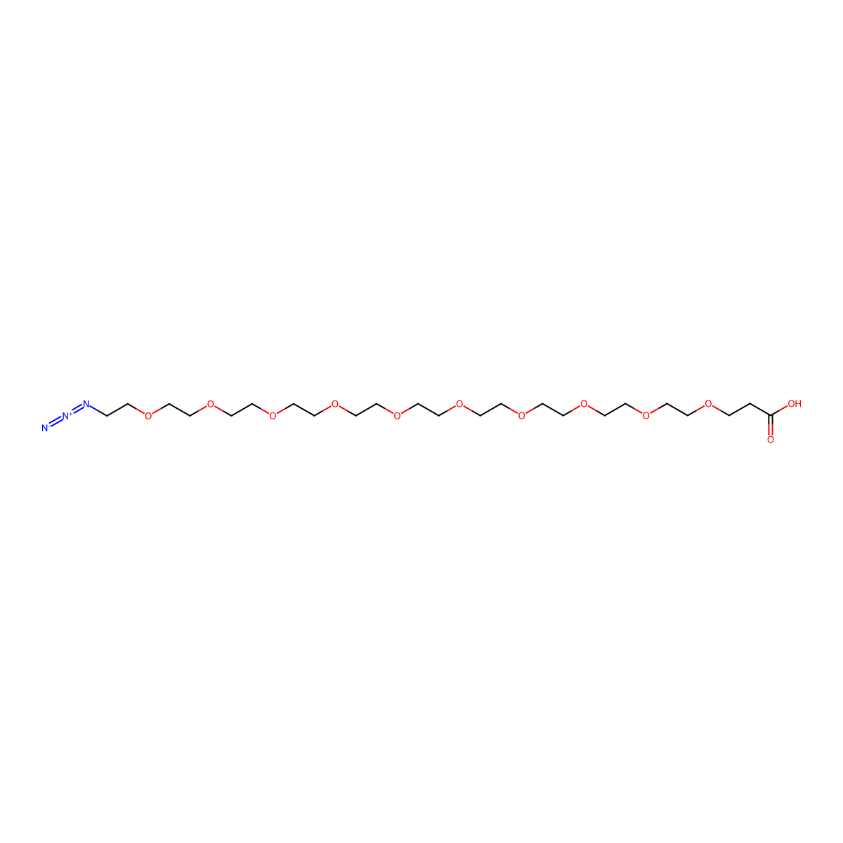 Azido-PEG10-acid molecular structure, CAS 1644163-57-4
