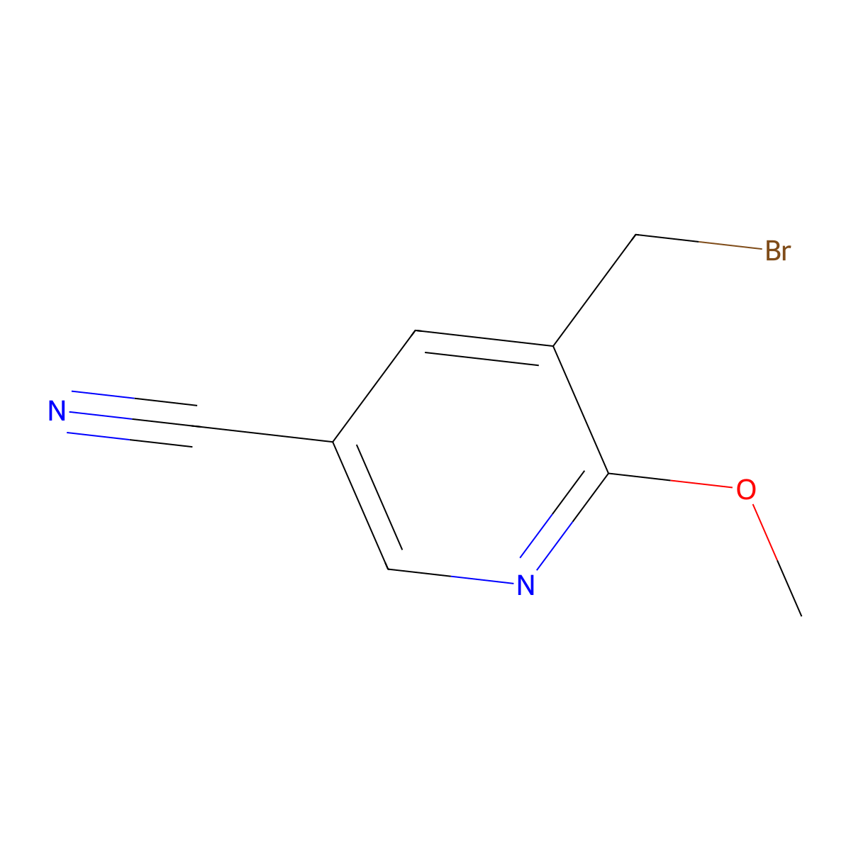 5-(Bromomethyl)-6-methoxynicotinonitrile molecular structure, CAS 1644180-01-7