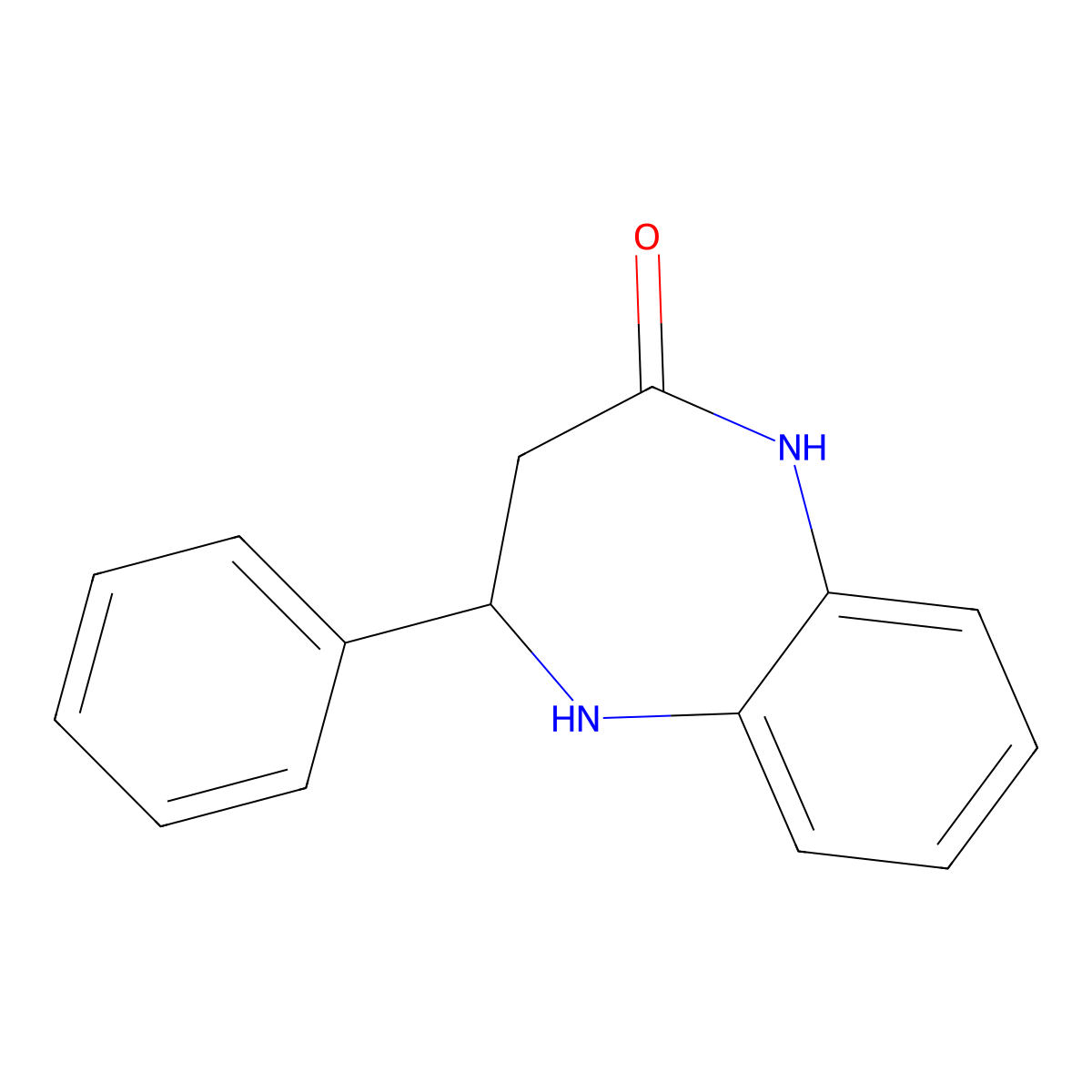 4-phenyl-2,3,4,5-tetrahydro-1H-1,5-benzodiazepin-2-one molecular structure, CAS 16442-58-3