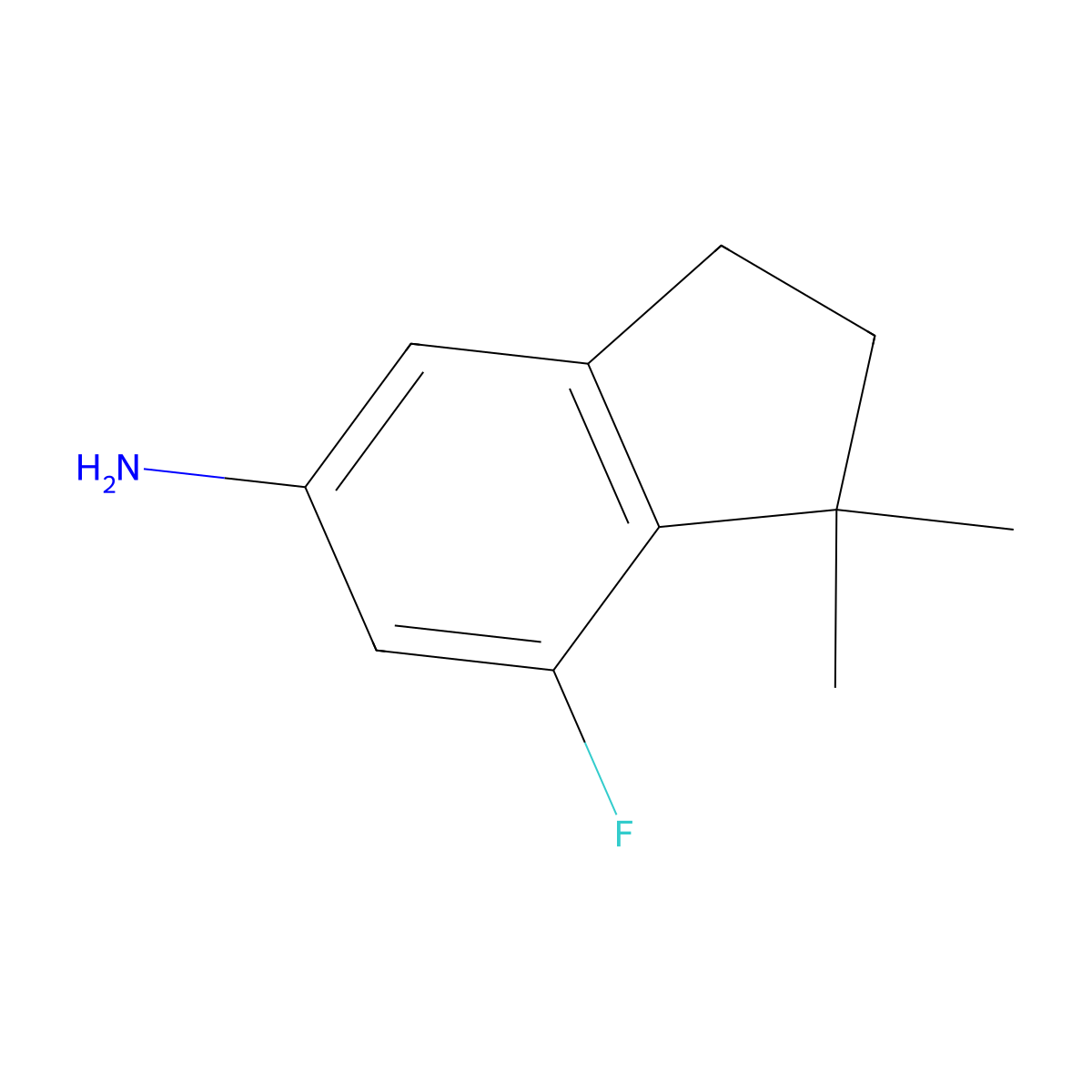 7-fluoro-1,1-dimethyl-2,3-dihydro-1H-inden-5-amine molecular structure, CAS 1644236-70-3