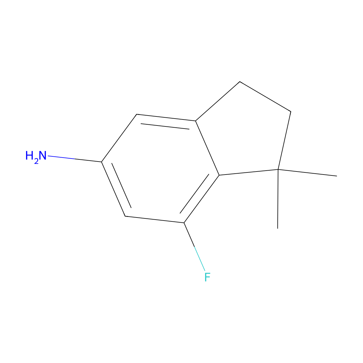 7-fluoro-1,1-dimethyl-2,3-dihydro-1H-inden-5-amine molecular structure, CAS 1644236-70-3
