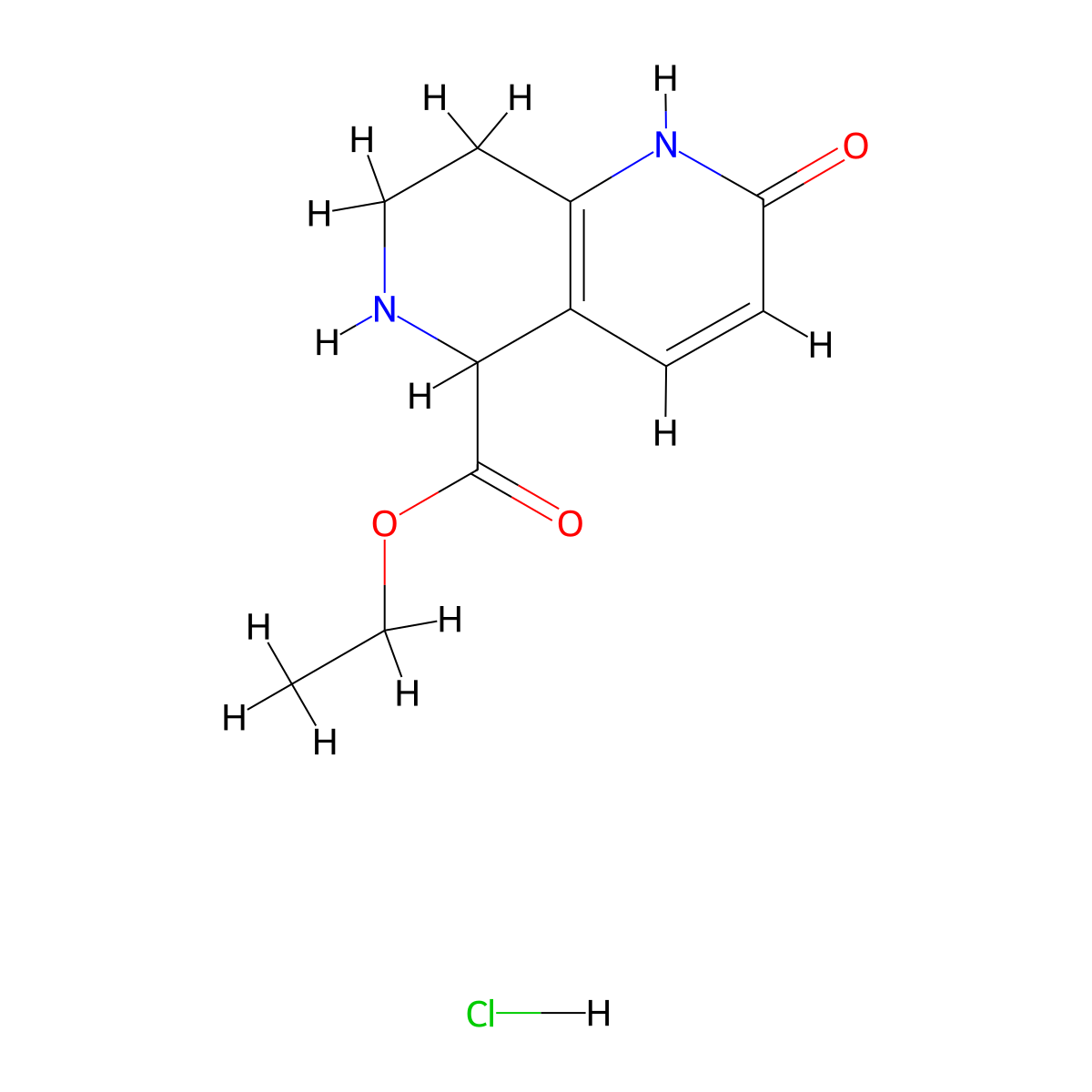 Ethyl 2-hydroxy-5,6,7,8-tetrahydro-1,6-naphthyridine-5-carboxylate hydrochloride molecular structure, CAS 1644236-95-2
