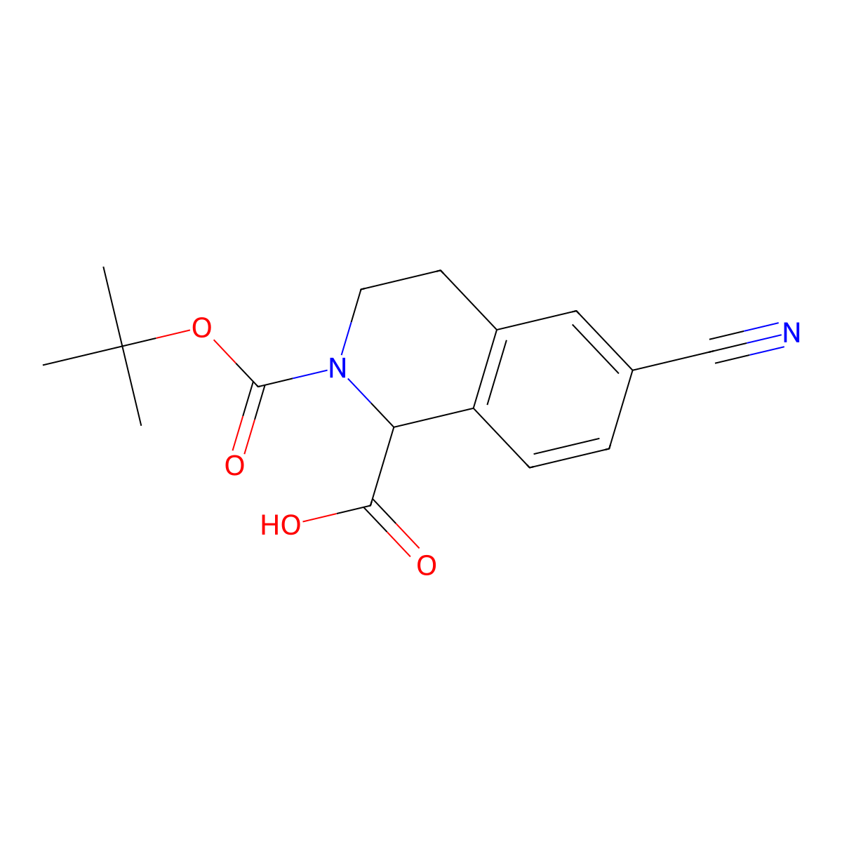 2-[(Tert-butoxy)carbonyl]-6-cyano-1,2,3,4-tetrahydroisoquinoline-1-carboxylic acid molecular structure, CAS 1644239-50-8