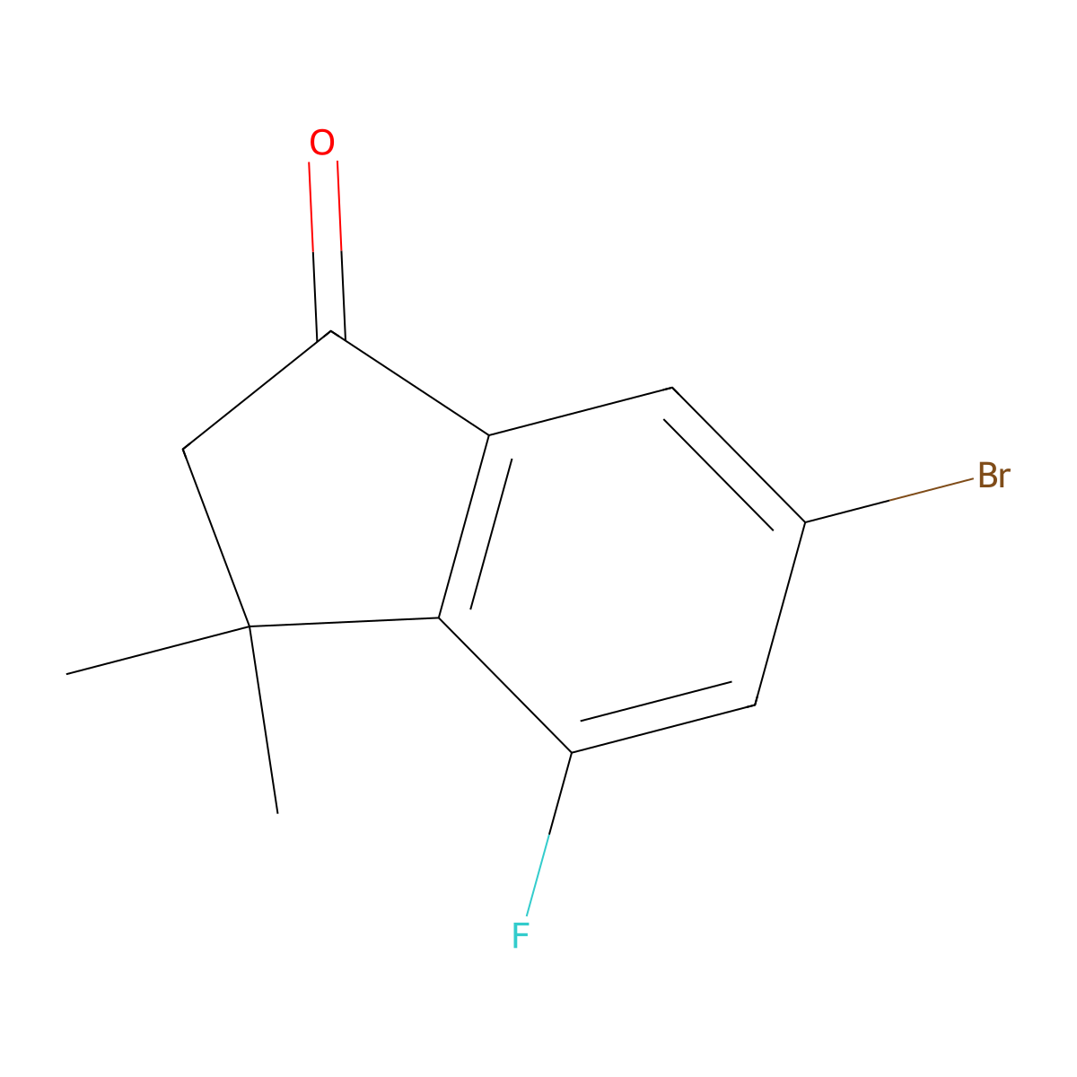 6-Bromo-4-fluoro-3,3-dimethyl-indan-1-one molecular structure, CAS 1644239-93-9