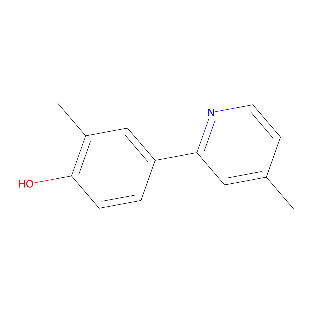 2-Methyl-4-(4-methylpyridin-2-yl)phenol molecular structure, CAS 1644244-24-5