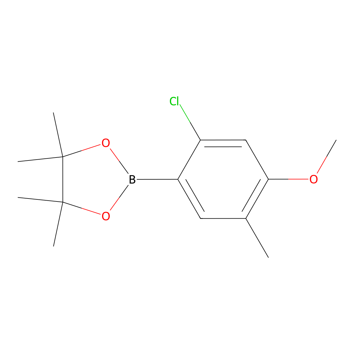 2-(2-Chloro-4-methoxy-5-methylphenyl)-4,4,5,5-tetramethyl-1,3,2-dioxaborolane molecular structure, CAS 1644244-98-3