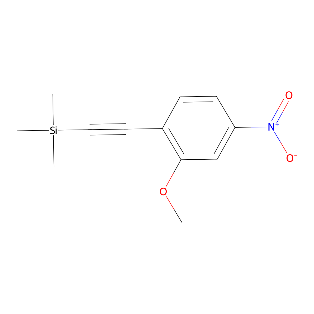 ((2-Methoxy-4-nitrophenyl)ethynyl)trimethylsilane molecular structure, CAS 1644249-94-4