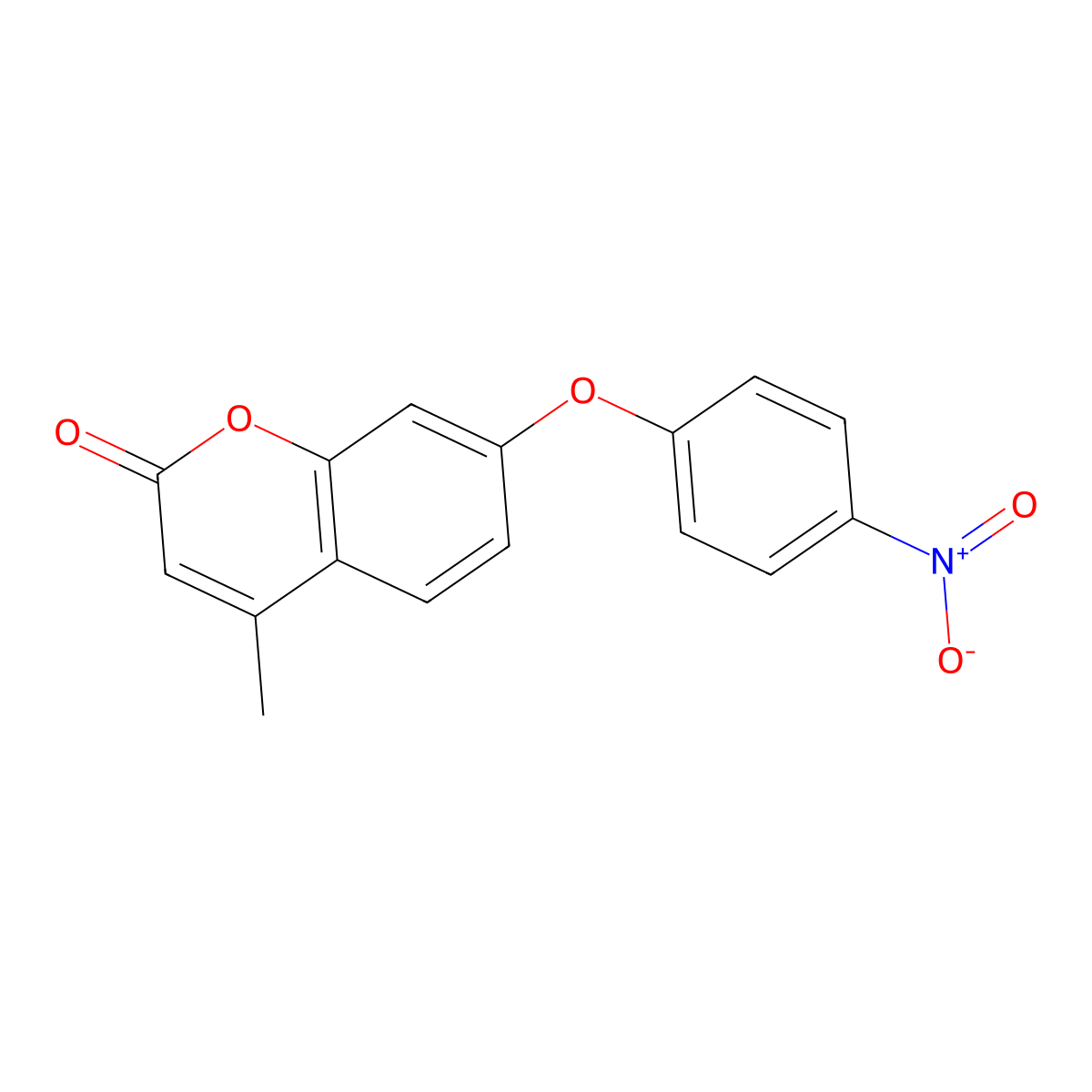 4-methyl-7-(4-nitrophenoxy)-2H-1-benzopyran-2-one molecular structure, CAS 1644277-00-8