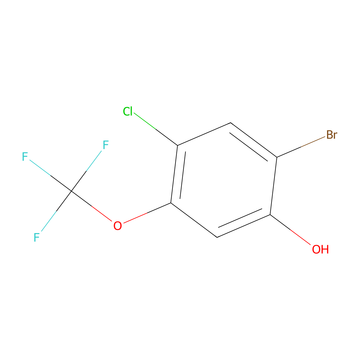 2-Bromo-4-chloro-5-(trifluoromethoxy)phenol molecular structure, CAS 1644281-84-4