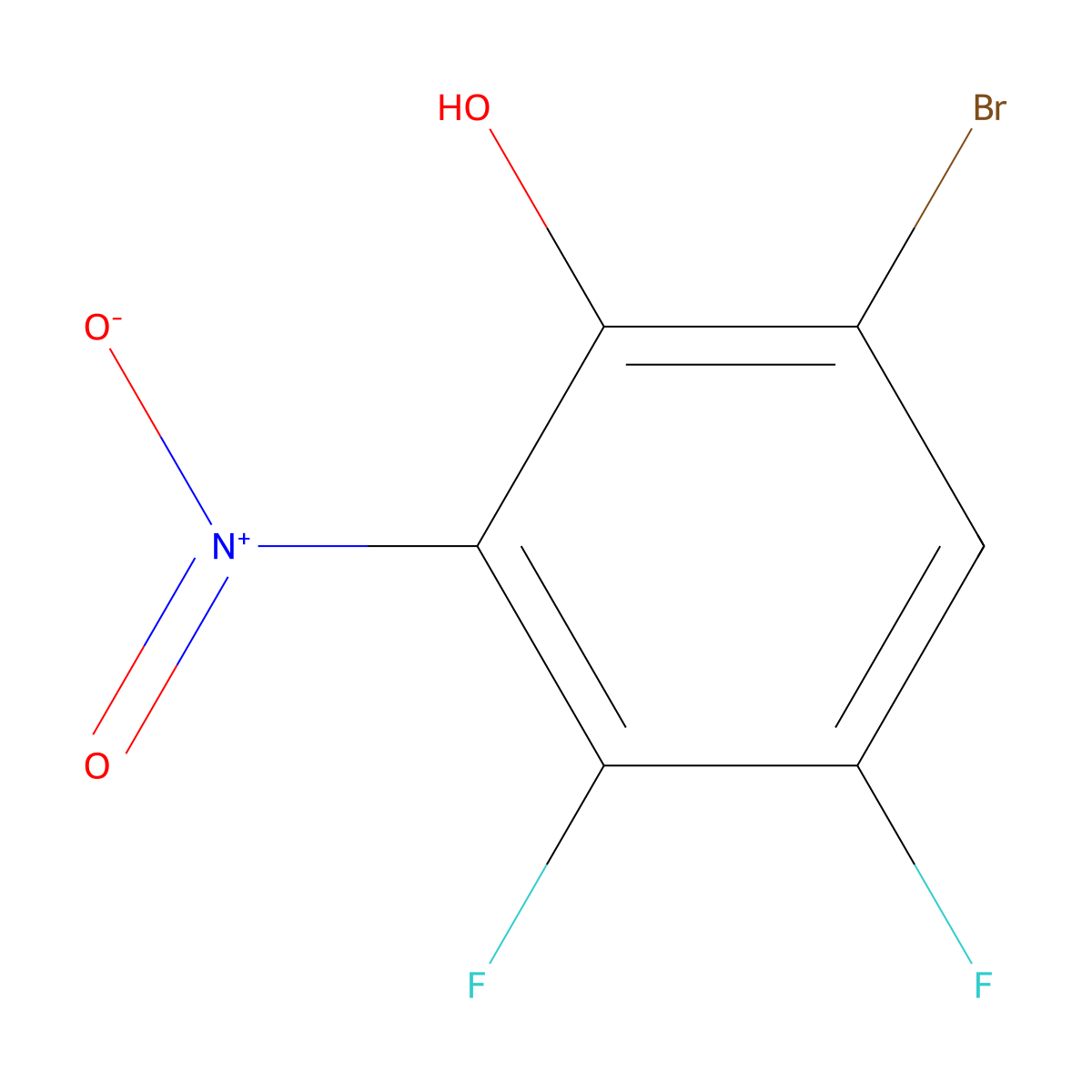 6-Bromo-3,4-difluoro-2-nitrophenol molecular structure, CAS 1644281-87-7