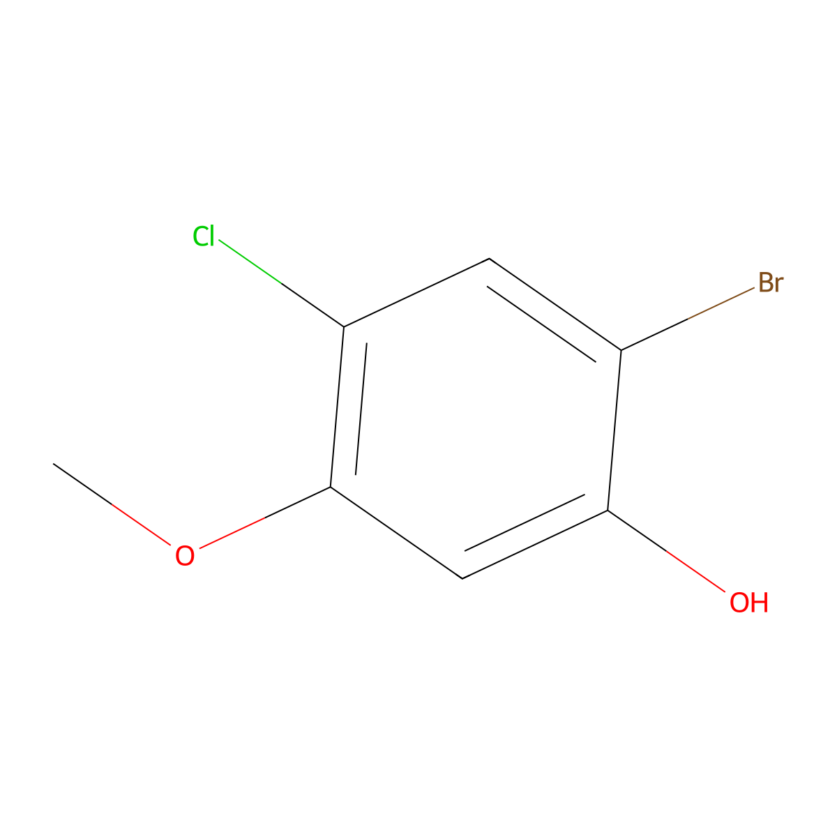 2-Bromo-4-chloro-5-methoxyphenol molecular structure, CAS 1644282-07-4