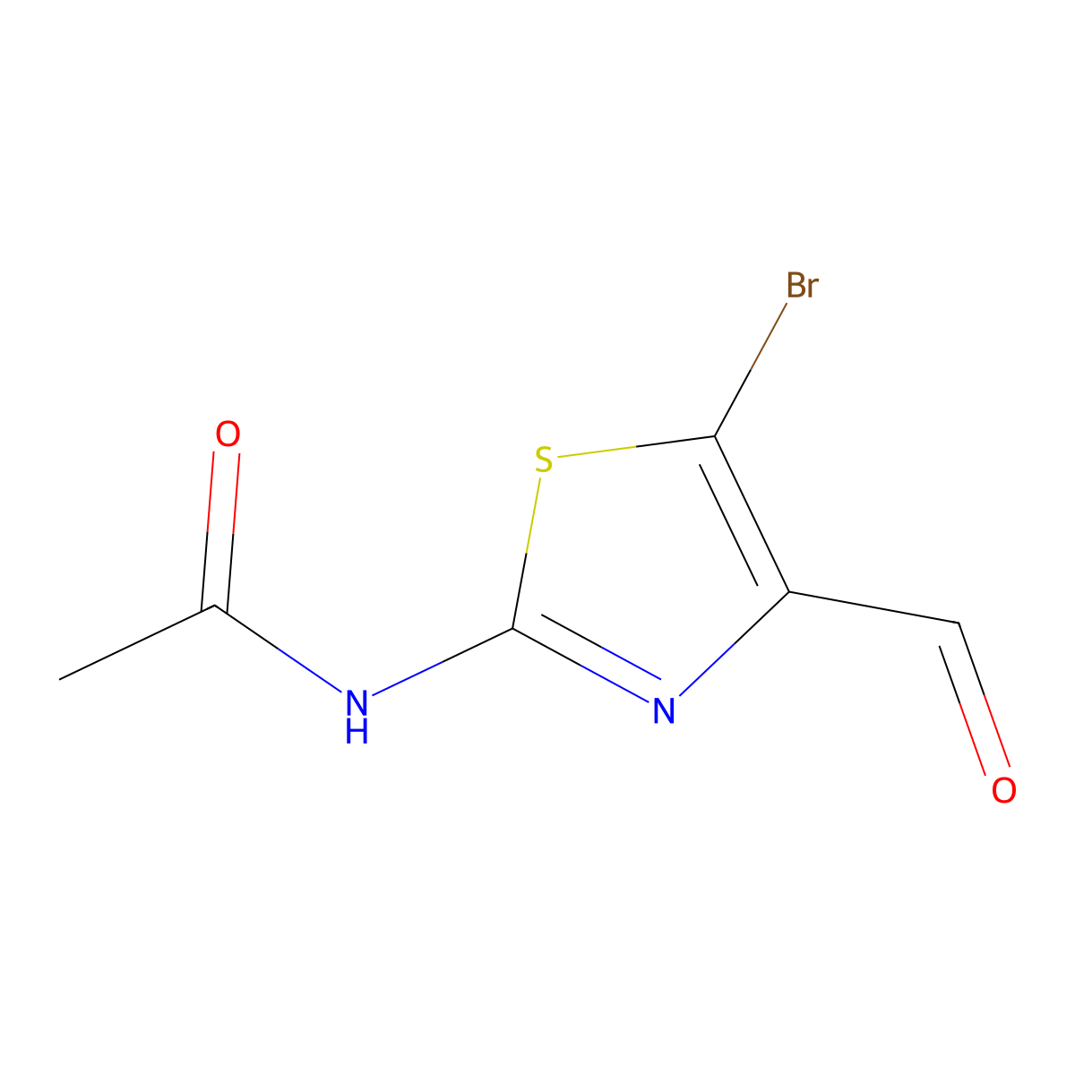 N-(5-bromo-4-formyl-1,3-thiazol-2-yl)acetamide molecular structure, CAS 16443-97-3