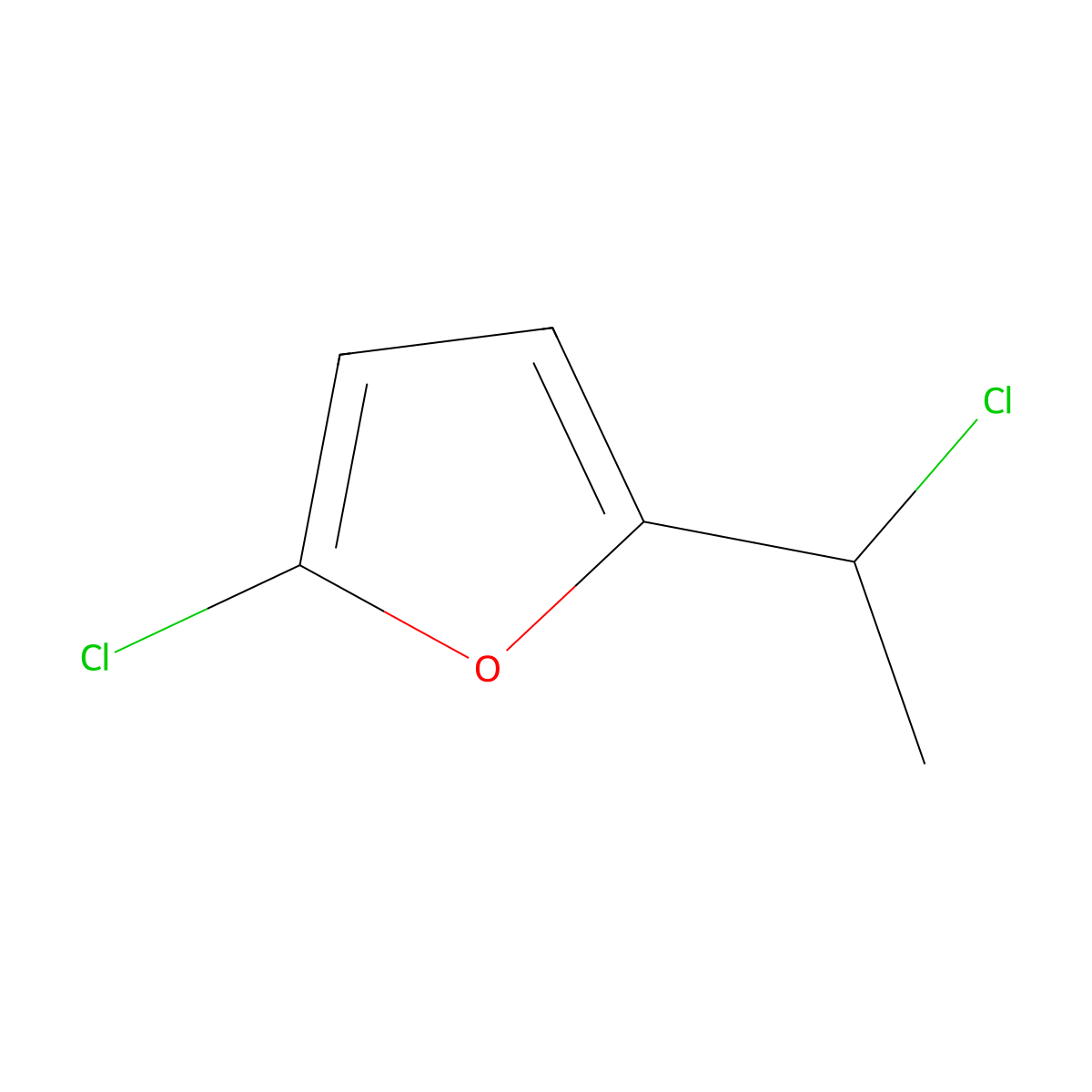 2-Chloro-5-(1-chloroethyl)furan molecular structure, CAS 1644345-91-4