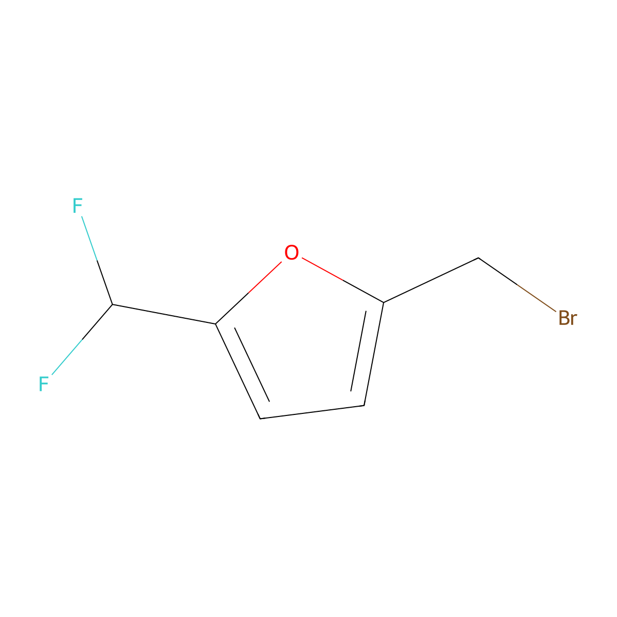 2-(Bromomethyl)-5-(difluoromethyl)furan molecular structure, CAS 1644345-93-6