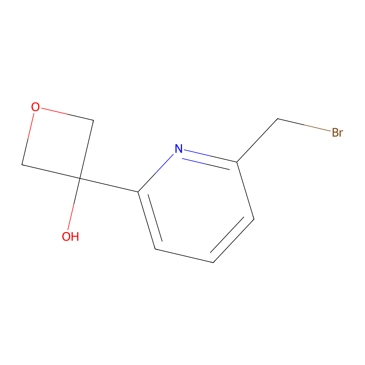 3-(6-(Bromomethyl)pyridin-2-yl)oxetan-3-ol molecular structure, CAS 1644345-94-7