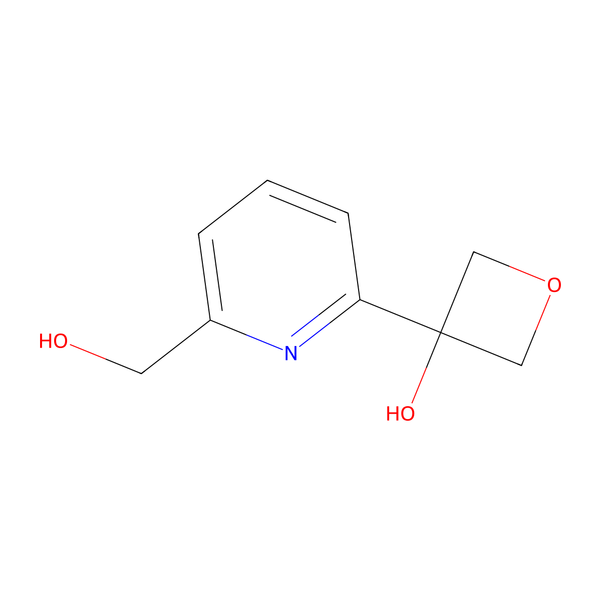 3-(6-(Hydroxymethyl)pyridin-2-yl)oxetan-3-ol molecular structure, CAS 1644345-96-9