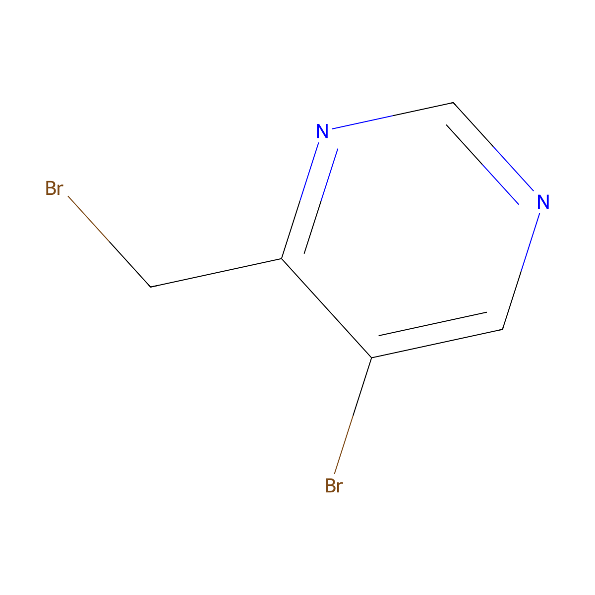 5-Bromo-4-(bromomethyl)pyrimidine molecular structure, CAS 1644377-22-9