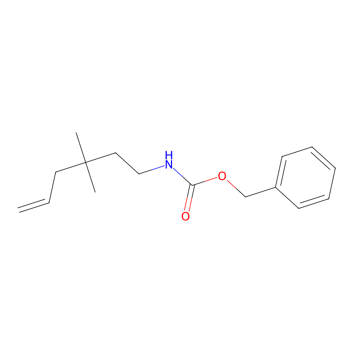 benzyl N-(3,3-dimethylhex-5-en-1-yl)carbamate molecular structure, CAS 1644414-62-9
