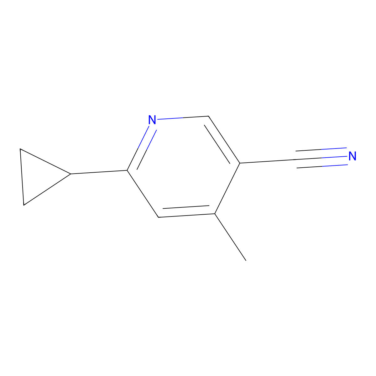 6-Cyclopropyl-4-methylnicotinonitrile molecular structure, CAS 1644447-19-7