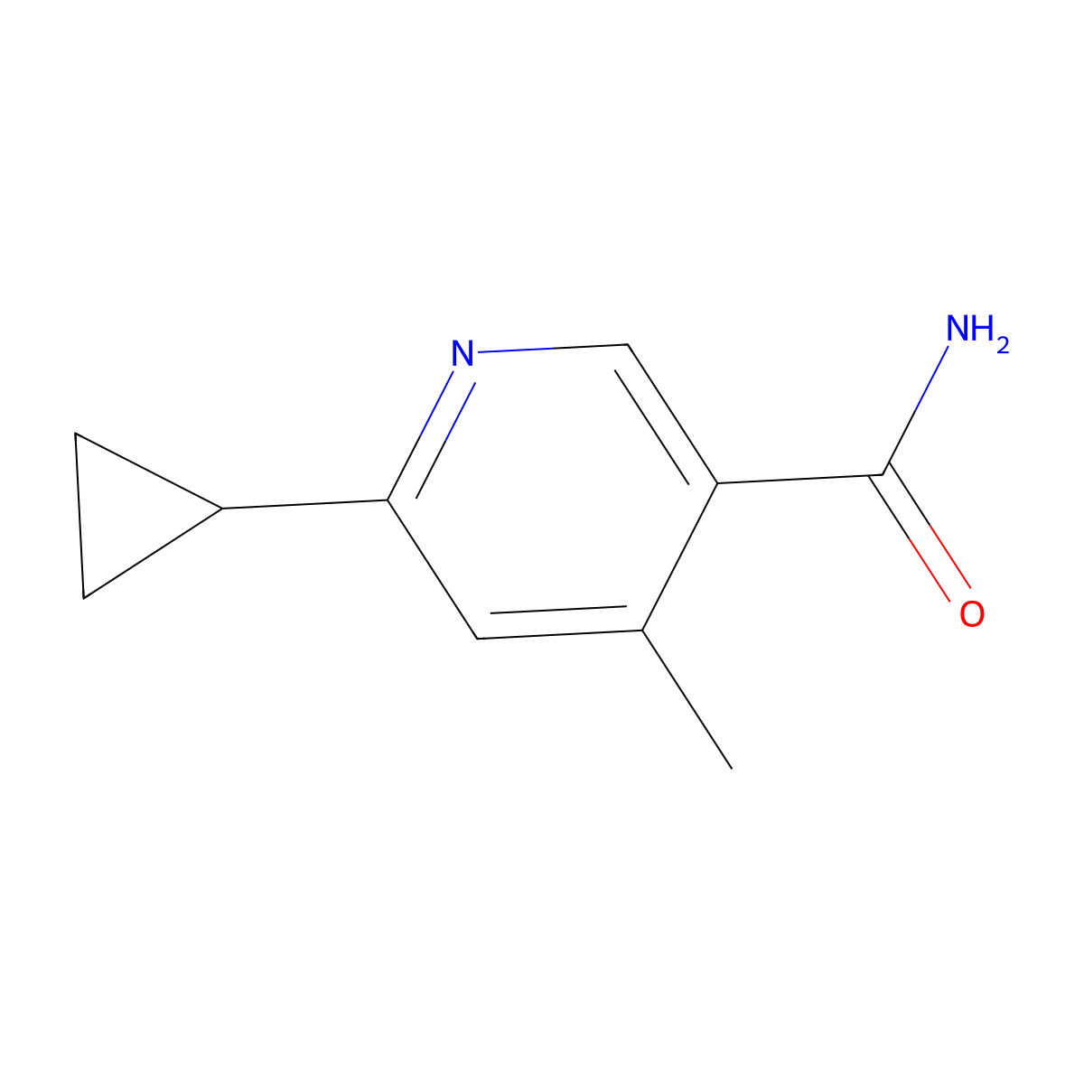 6-Cyclopropyl-4-methylnicotinamide molecular structure, CAS 1644447-22-2