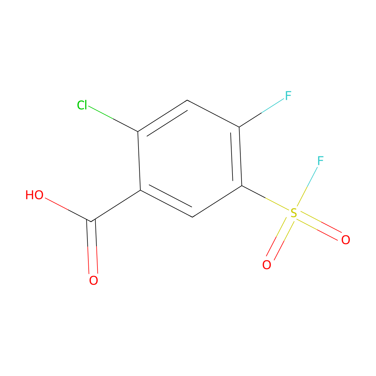 2-Chloro-5-fluorosulfonyl-4-fluorobenzoic acid molecular structure, CAS 1644451-41-1