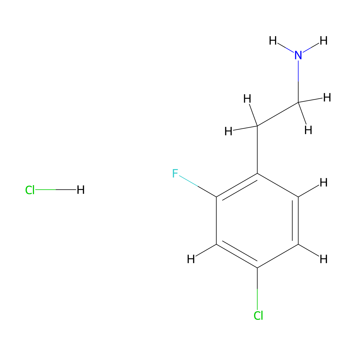 2-(4-Chloro-2-fluorophenyl)ethan-1-amine hydrochloride molecular structure, CAS 1644456-75-6