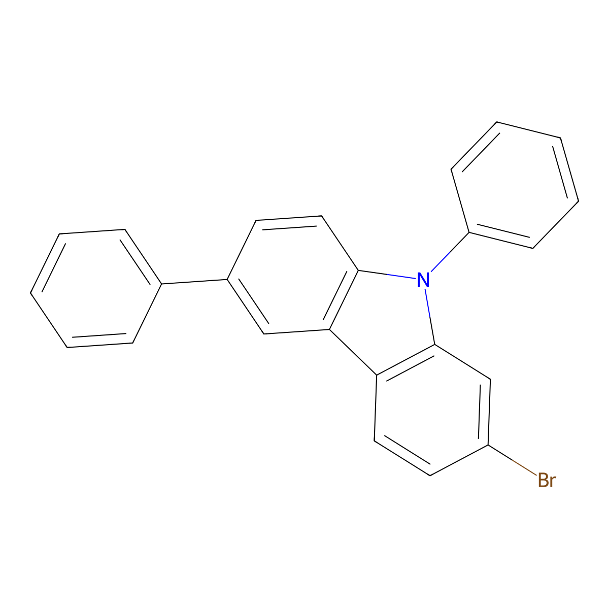 2-Bromo-6,9-diphenyl-9H-carbazole molecular structure, CAS 1644466-58-9