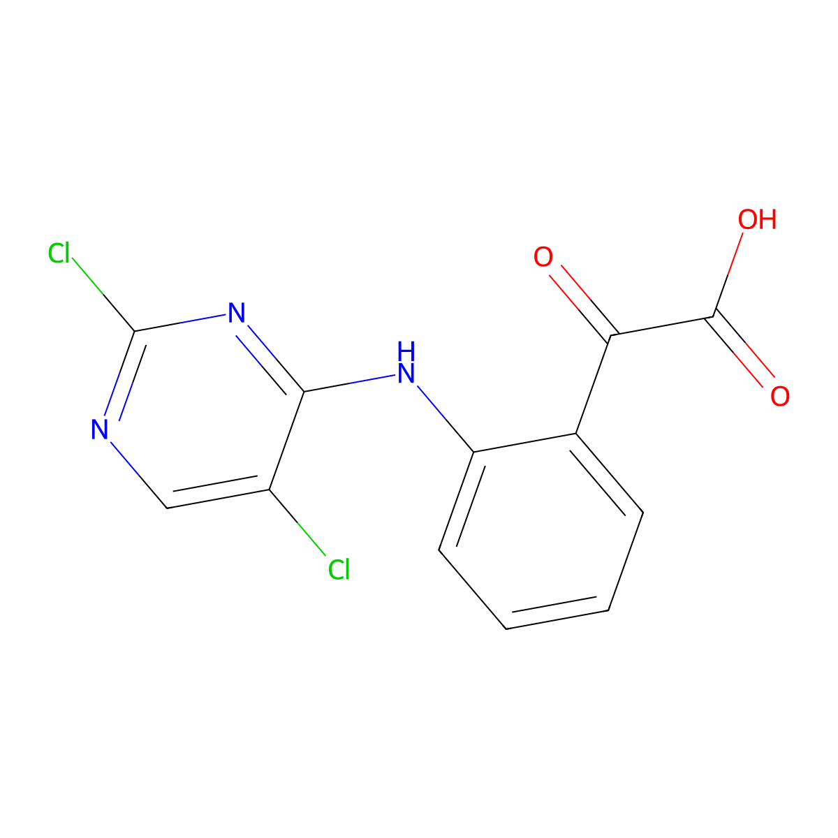 2-(2-((2,5-Dichloropyrimidin-4-yl)amino)phenyl)-2-oxoacetic acid molecular structure, CAS 1644503-10-5