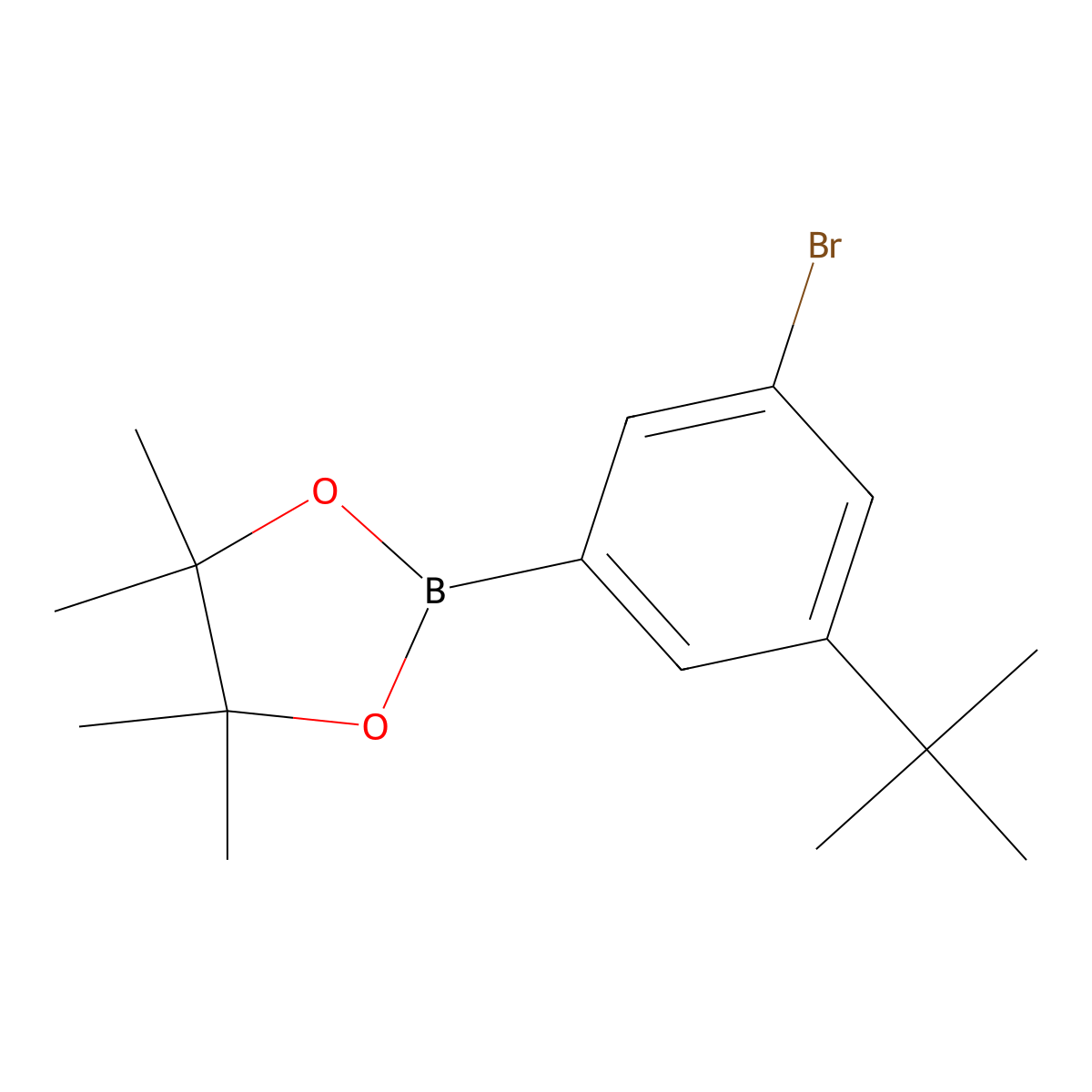 2-(3-Bromo-5-(tert-butyl)phenyl)-4,4,5,5-tetramethyl-1,3,2-dioxaborolane molecular structure, CAS 1644527-00-3