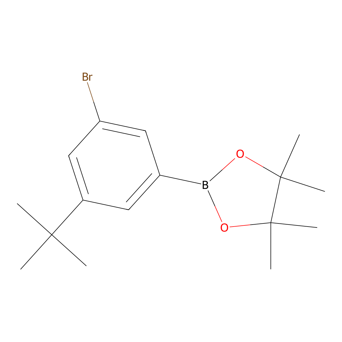 2-(3-Bromo-5-(tert-butyl)phenyl)-4,4,5,5-tetramethyl-1,3,2-dioxaborolane molecular structure, CAS 1644527-00-3
