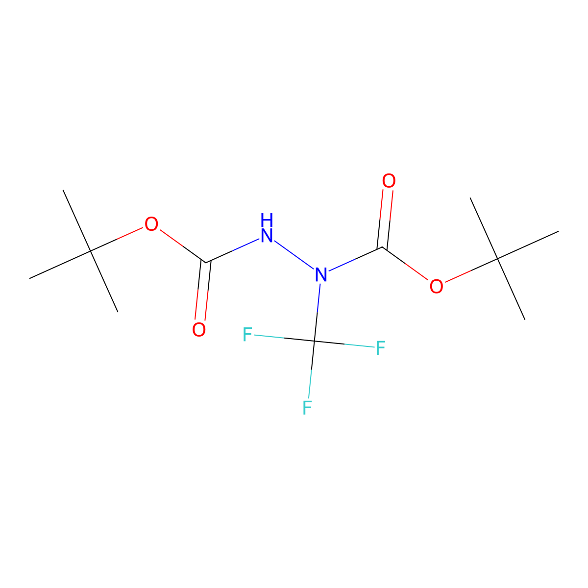 Di-tert-butyl 1-(trifluoromethyl)hydrazine-1,2-dicarboxylate molecular structure, CAS 1644529-01-0