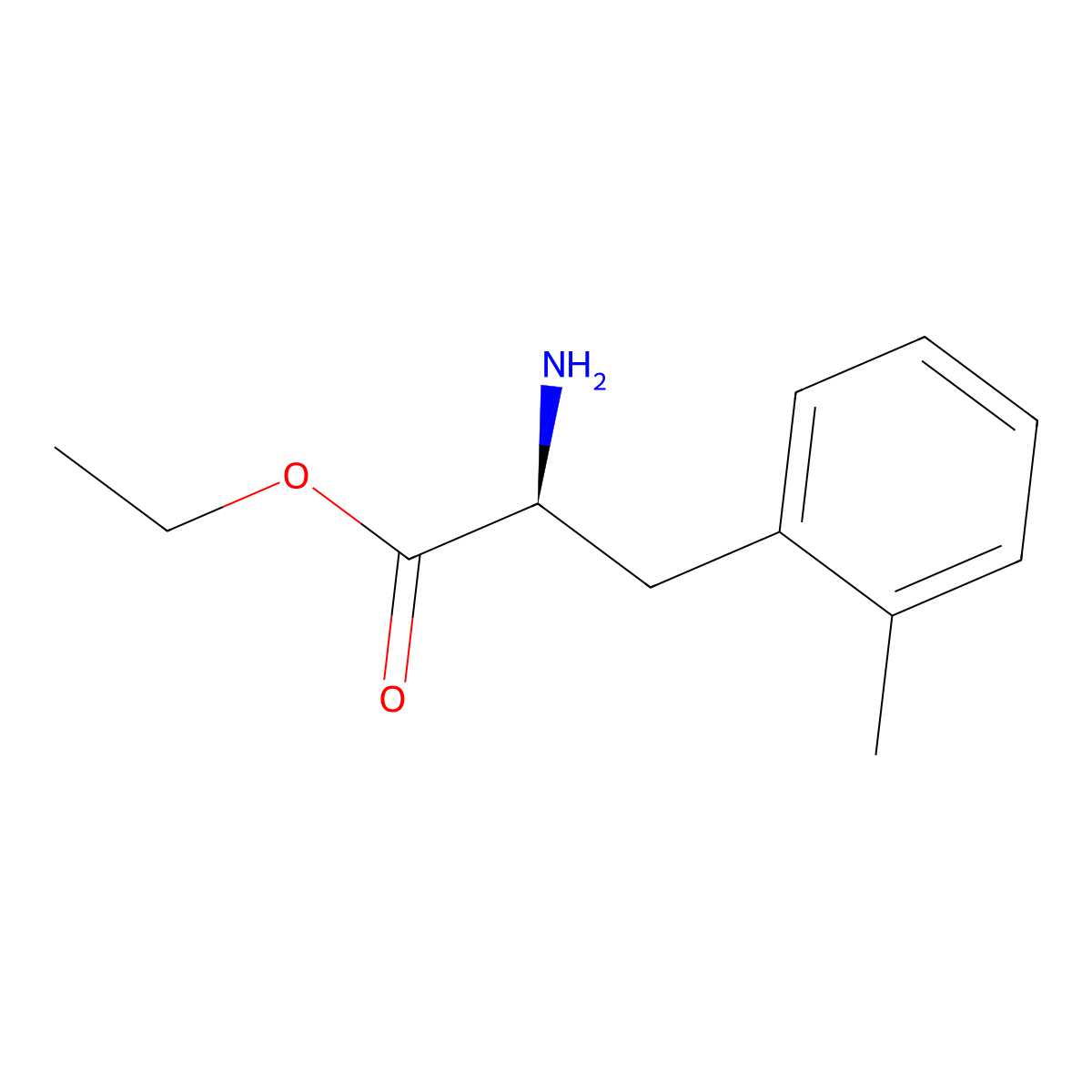 Ethyl (2S)-2-amino-3-(2-methylphenyl)propanoate molecular structure, CAS 164453-67-2