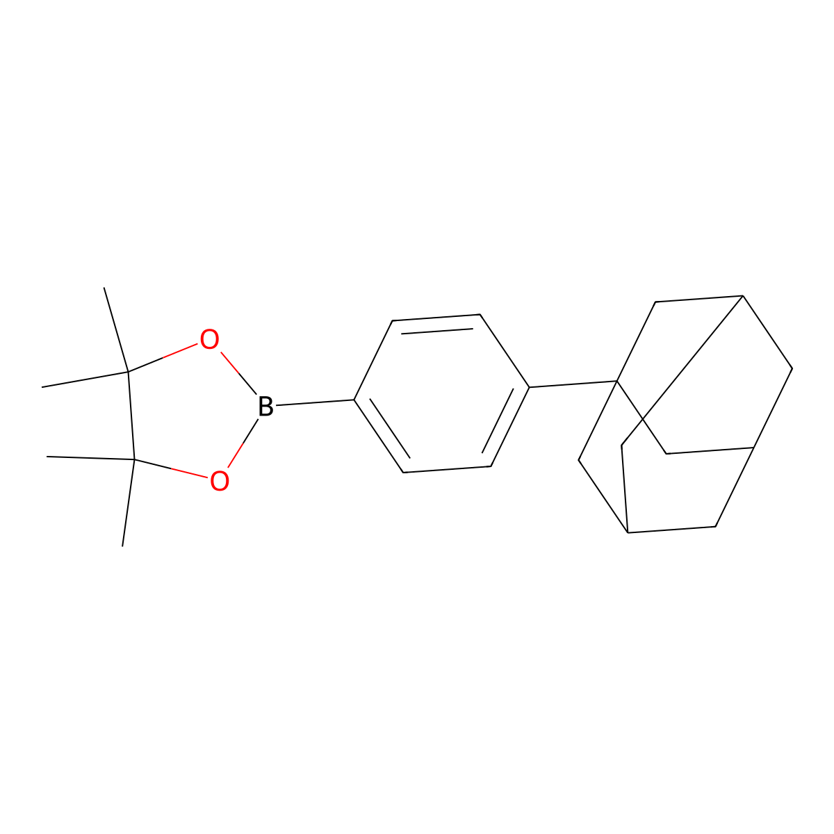 4,4,5,5-Tetramethyl-2-(4-tricyclo[3.3.1.13,7]dec-1-ylphenyl)-1,3,2-dioxaborolane molecular structure, CAS 1644541-87-6