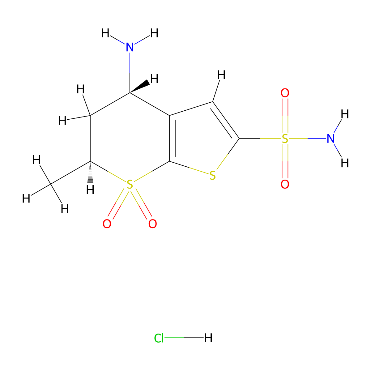N-Deethyldorzolamide hydrochloride molecular structure, CAS 164455-27-0