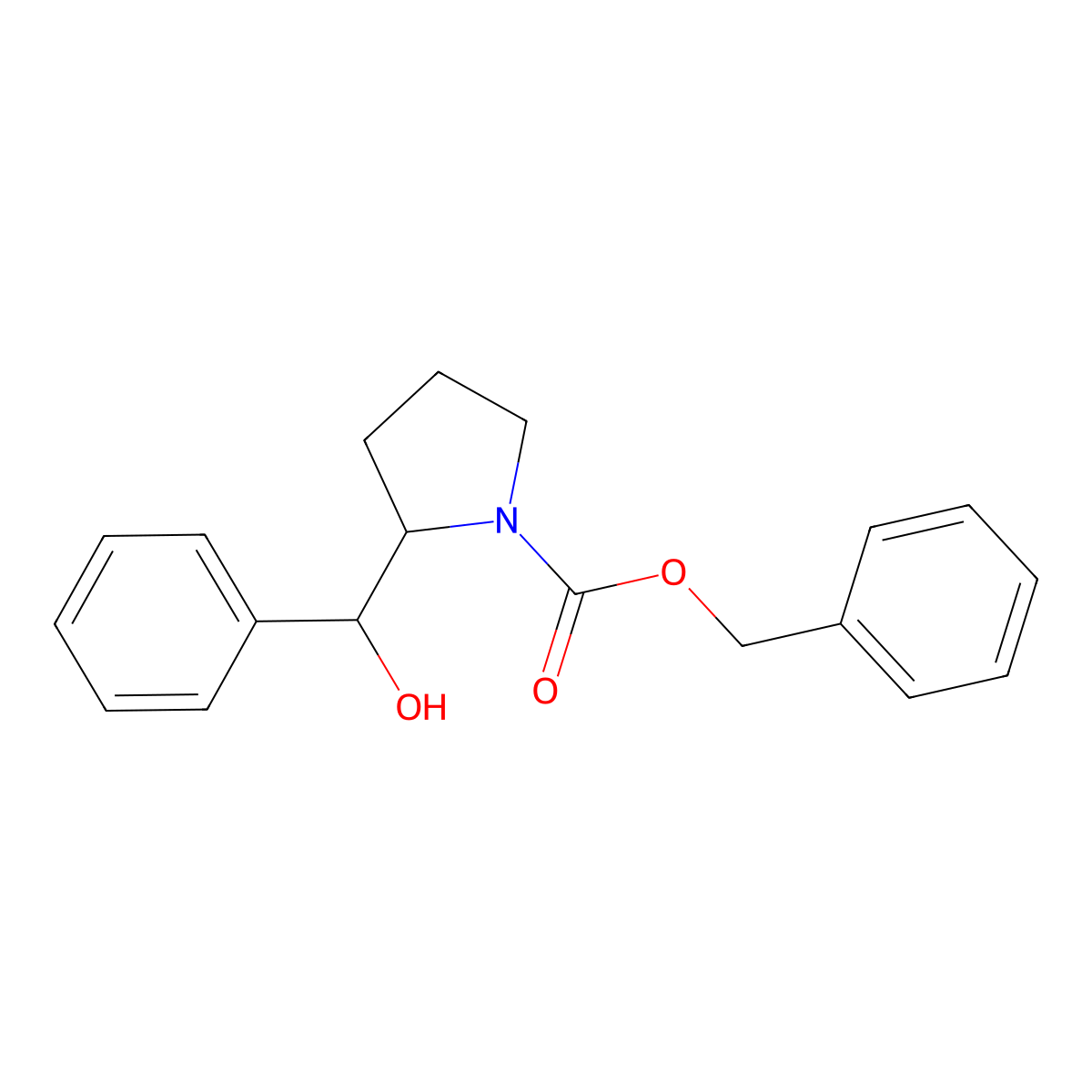 benzyl (2S)-2-[(R)-hydroxy(phenyl)methyl]pyrrolidine-1-carboxylate molecular structure, CAS 1644556-98-8