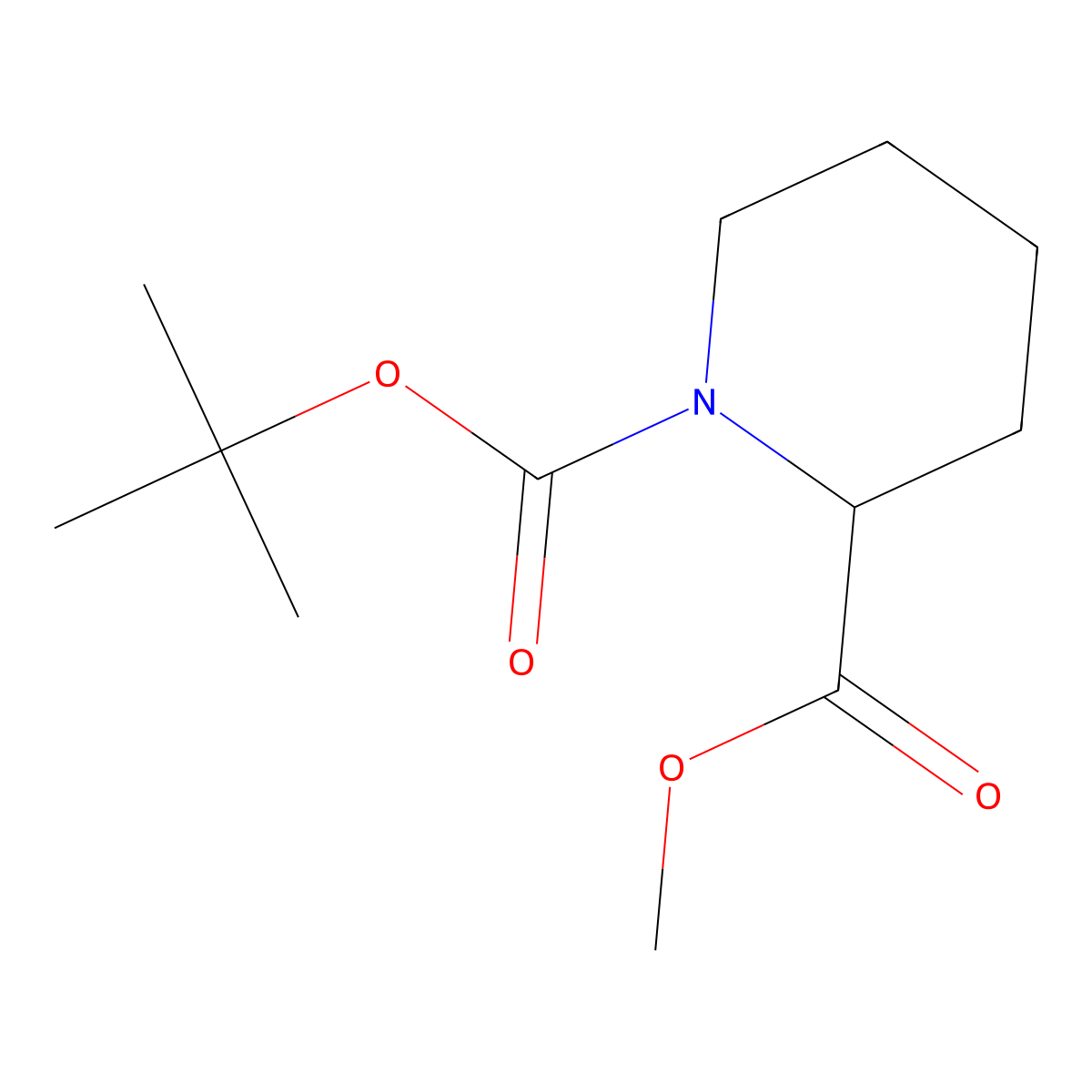 1-tert-Butyl 2-methyl (2R)-piperidine-1,2-dicarboxylate molecular structure, CAS 164456-75-1