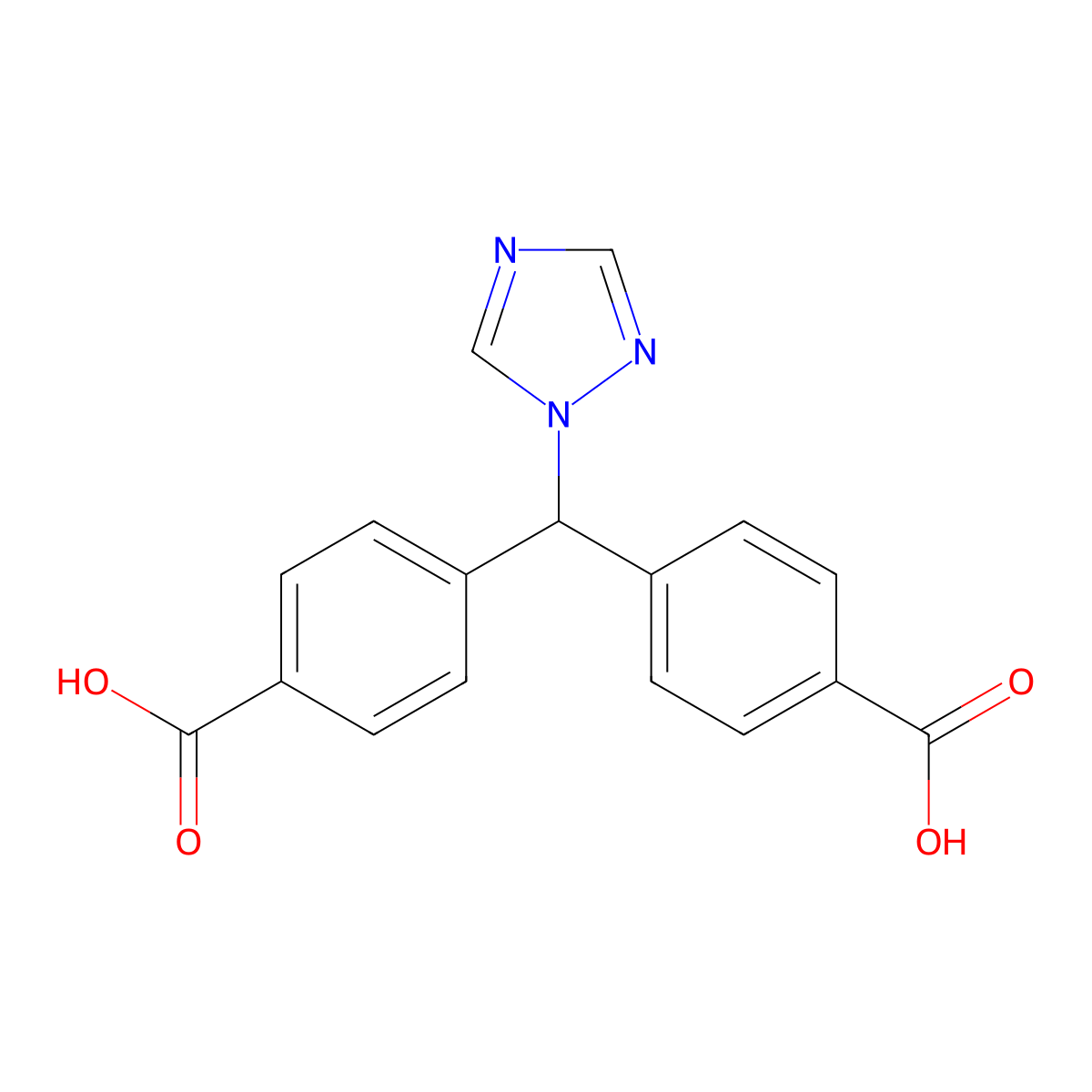 4-[(4-Carboxyphenyl)-(1,2,4-triazol-1-yl)methyl]benzoic acid molecular structure, CAS 1644566-39-1