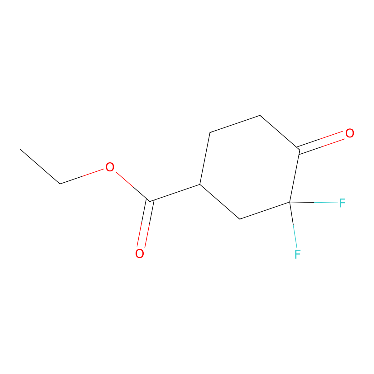 Ethyl 3,3-difluoro-4-oxocyclohexane-1-carboxylate molecular structure, CAS 1644571-40-3
