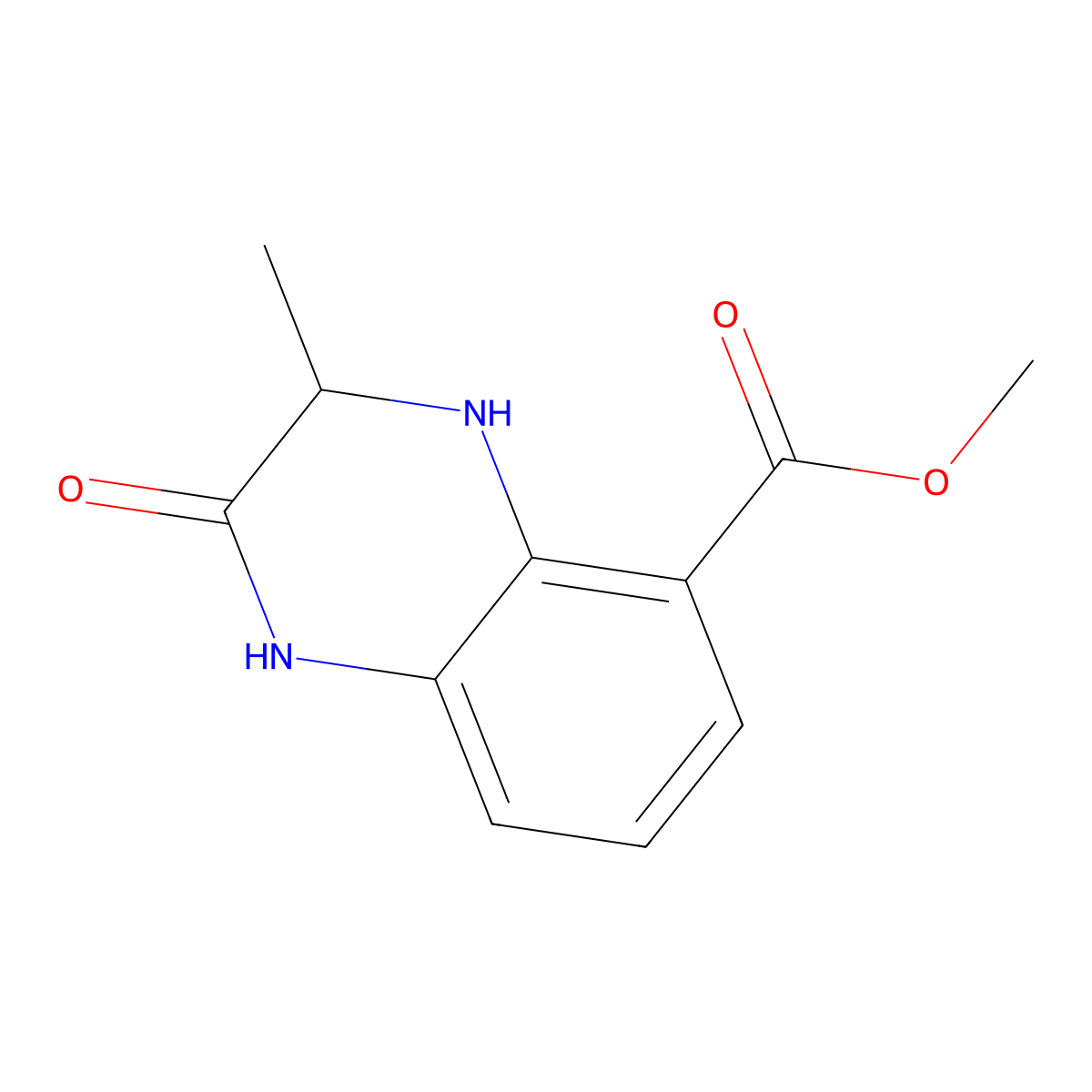Methyl 3-methyl-2-oxo-1,2,3,4-tetrahydroquinoxaline-5-carboxylate molecular structure, CAS 1644599-15-4