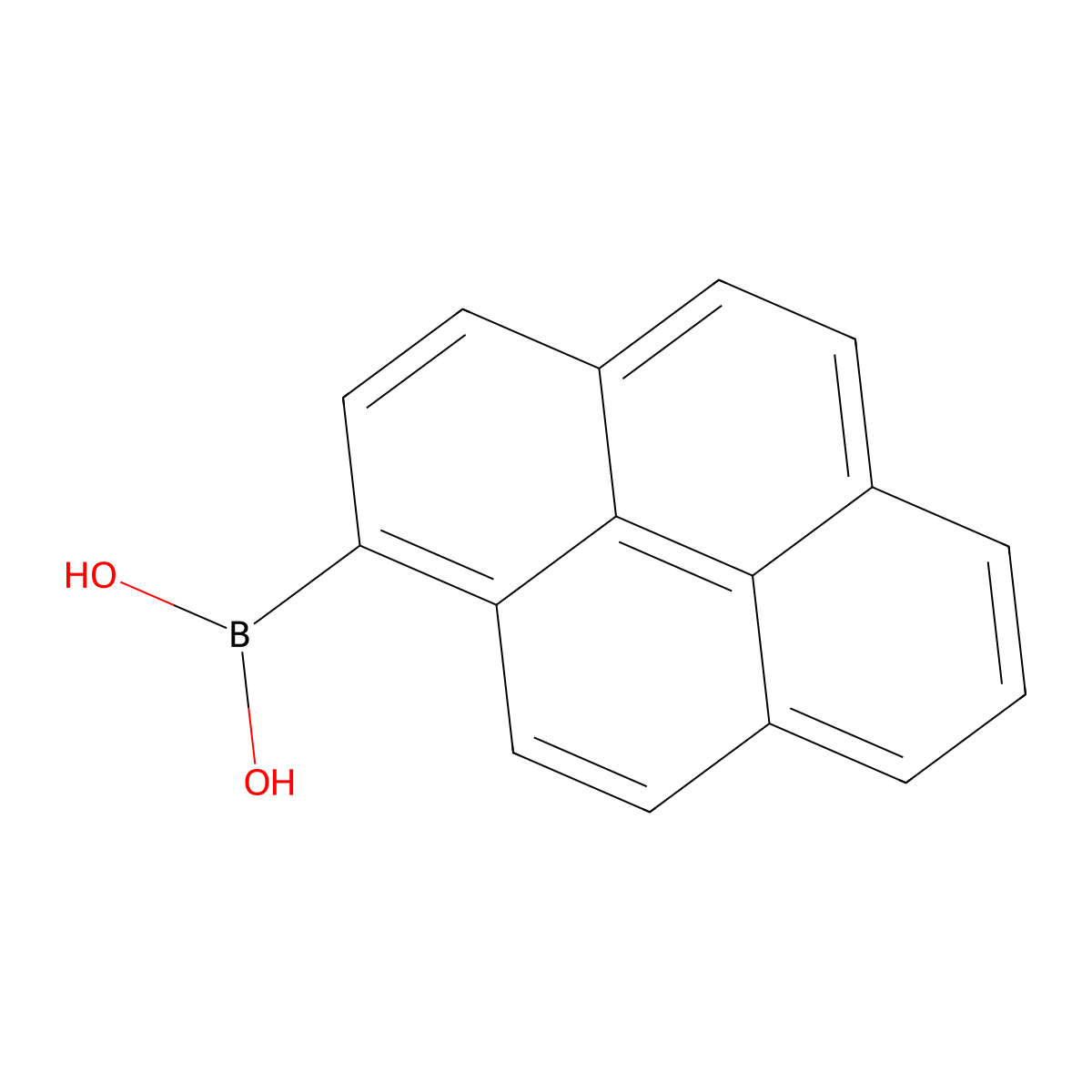 Pyren-1-ylboronic acid molecular structure, CAS 164461-18-1