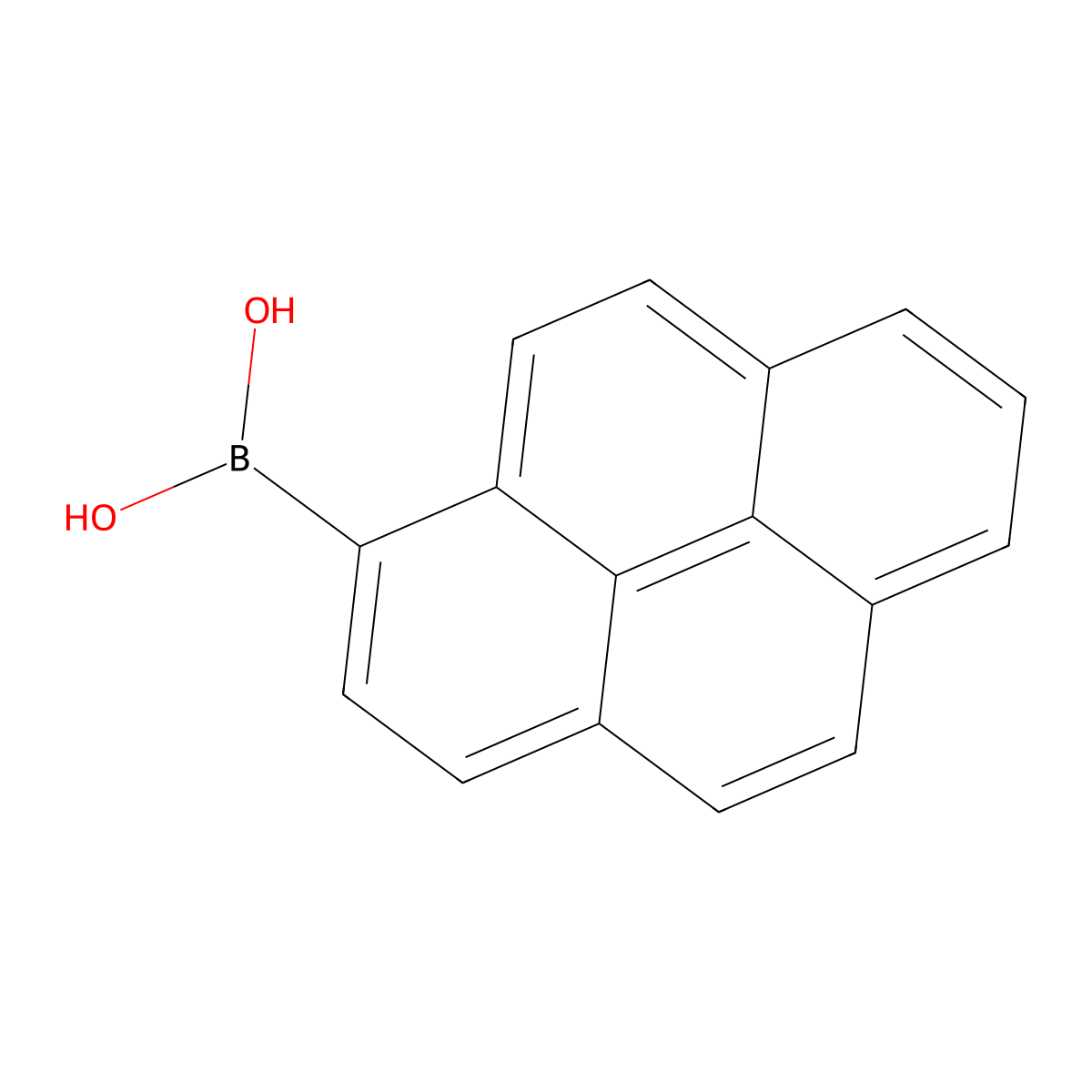 Pyren-1-ylboronic acid molecular structure, CAS 164461-18-1