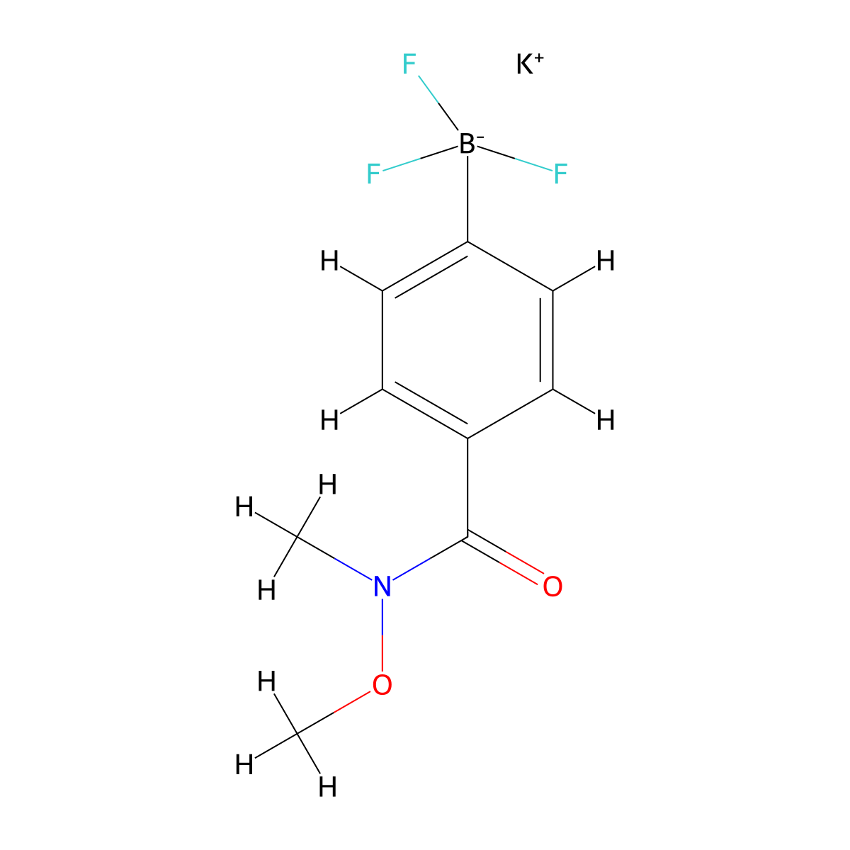 Potassium trifluoro({4-[methoxy(methyl)carbamoyl]phenyl})boranuide molecular structure, CAS 1644635-87-9