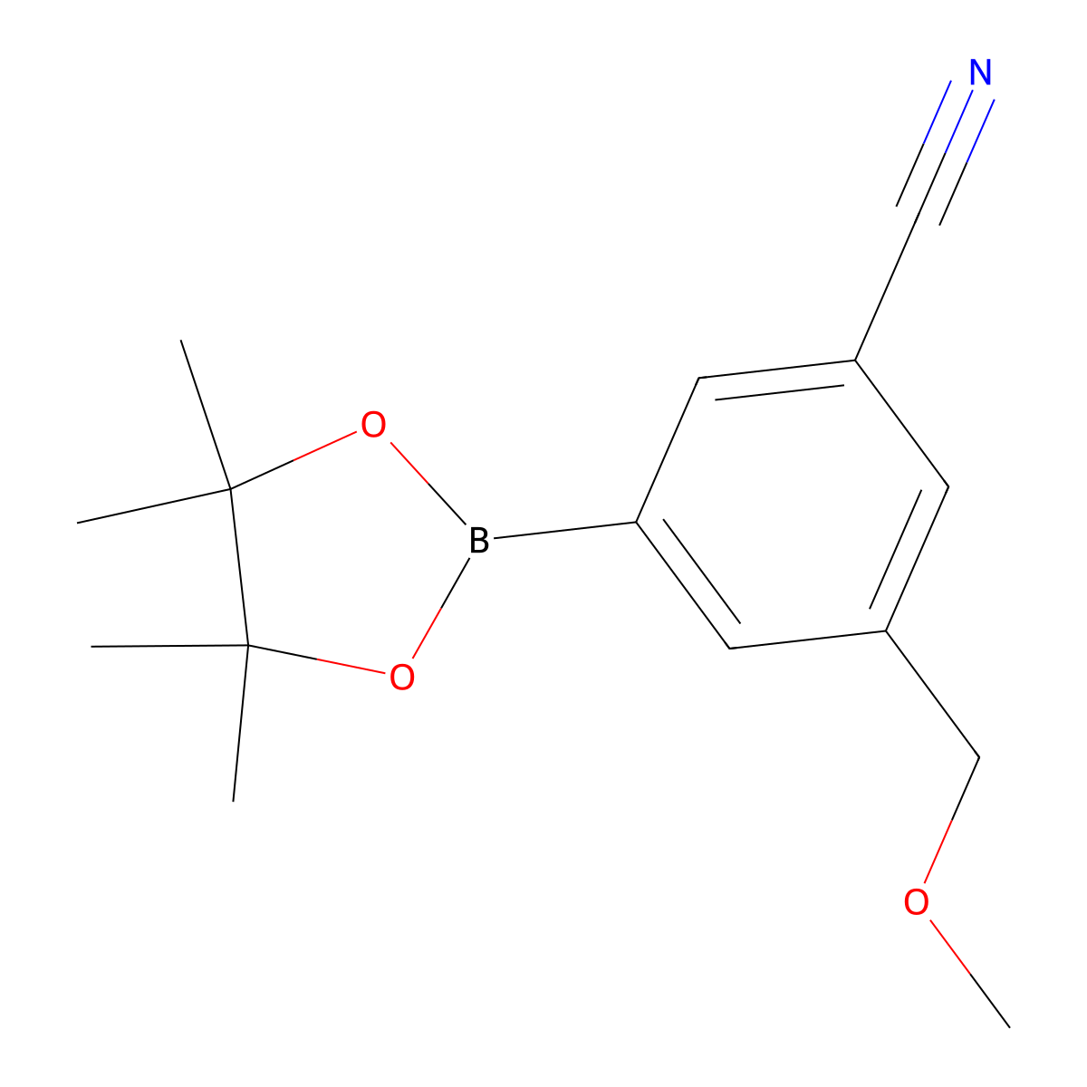 3-(Methoxymethyl)-5-(4,4,5,5-tetramethyl-1,3,2-dioxaborolan-2-yl)benzonitrile molecular structure, CAS 1644645-50-0