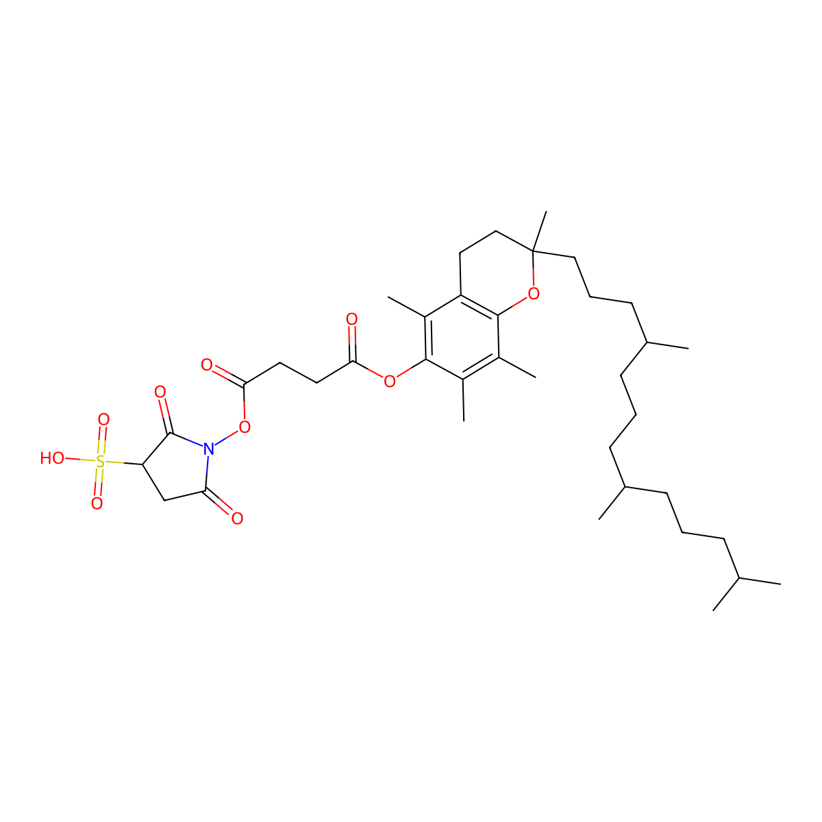 (+)-Alpha-tocopherol sulfo-nhs succinate molecular structure, CAS 1644658-47-8