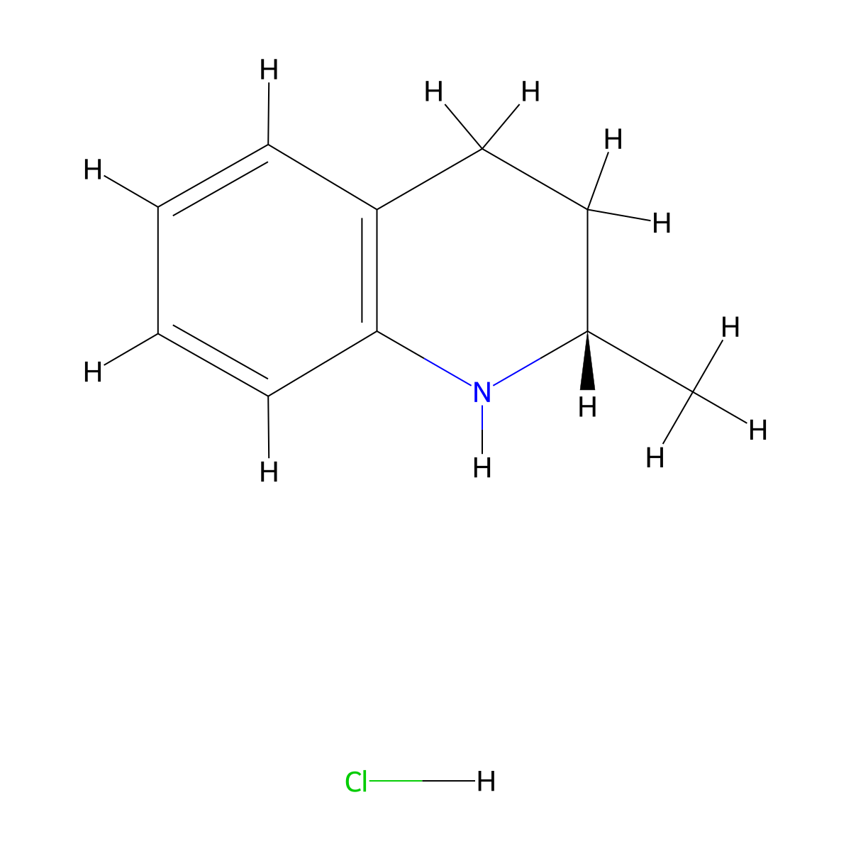 (S)-2-methyl-1,2,3,4-tetrahydroquinoline hydrochloride molecular structure, CAS 1644660-41-2