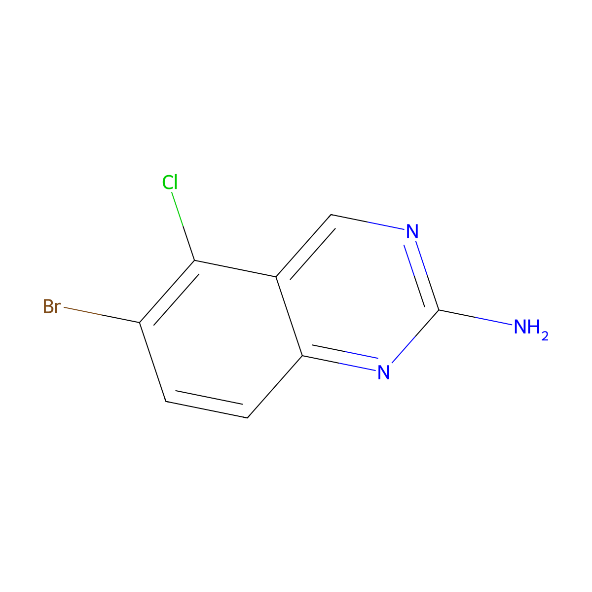 6-Bromo-5-chloroquinazolin-2-amine molecular structure, CAS 1644663-97-7