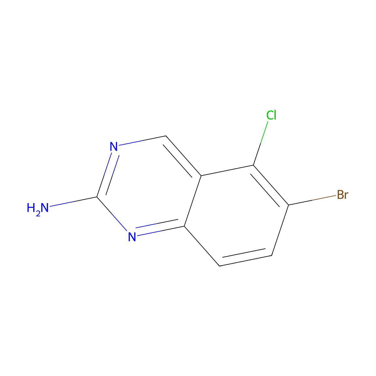 6-Bromo-5-chloroquinazolin-2-amine molecular structure, CAS 1644663-97-7