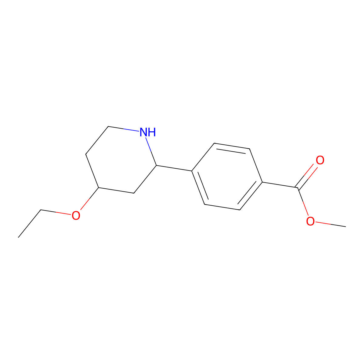 methyl 4-((2S,4S)-4-ethoxypiperidin-2-yl)benzoate molecular structure, CAS 1644667-61-7