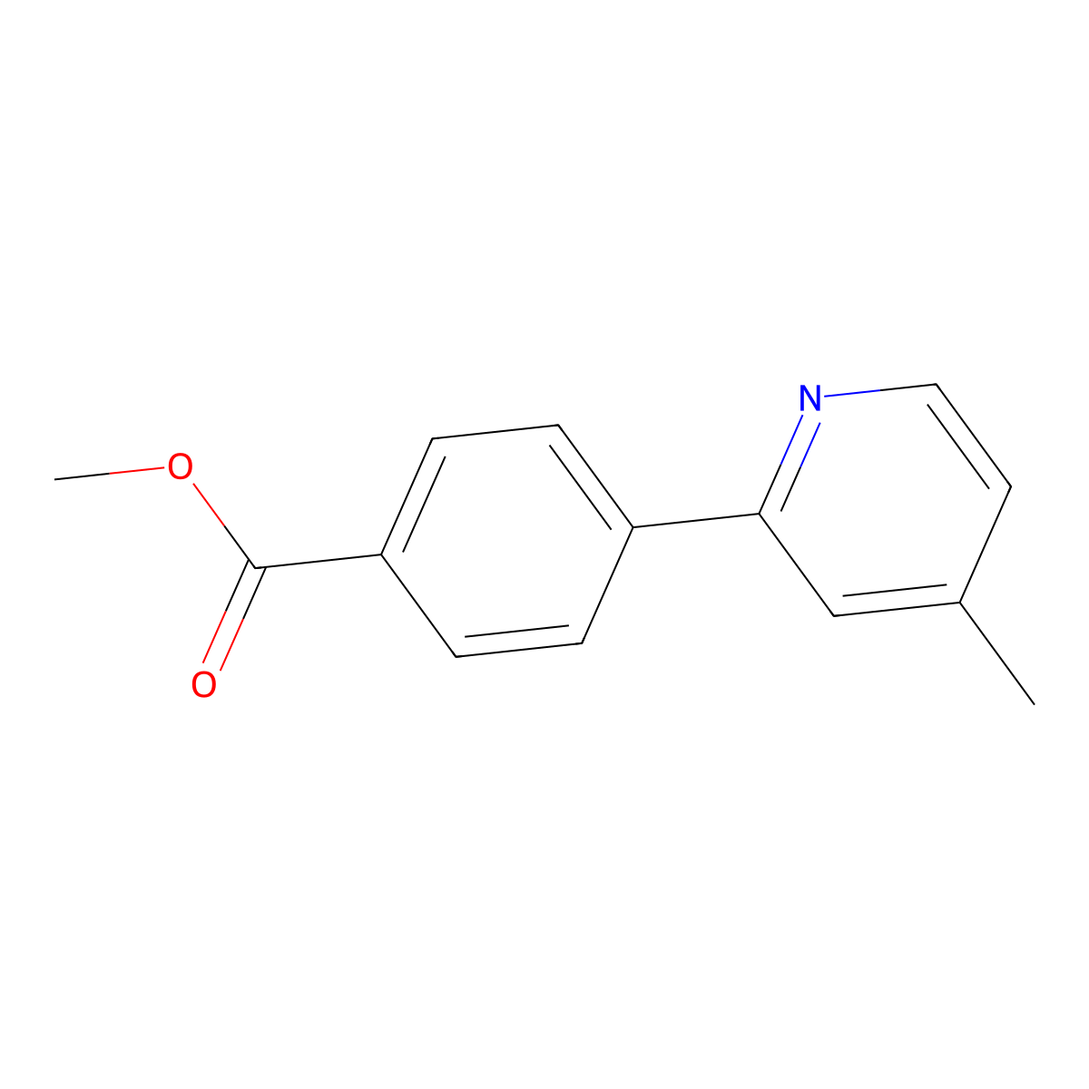 Methyl 4-(4-methylpyridin-2-yl)benzoate molecular structure, CAS 1644667-74-2